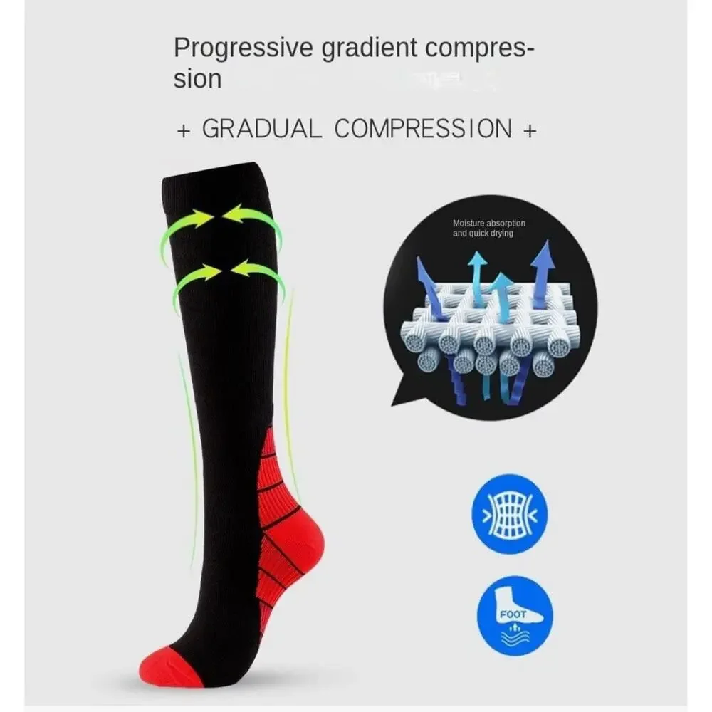 Sports Compression Socks Compression Stockings Athletic Socks (S/M,Red)